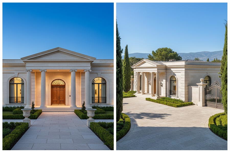 نمای نئوکلاسیک ساختمان یک طبقه