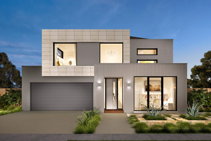 نمای مدرن ساختمان یک طبقه