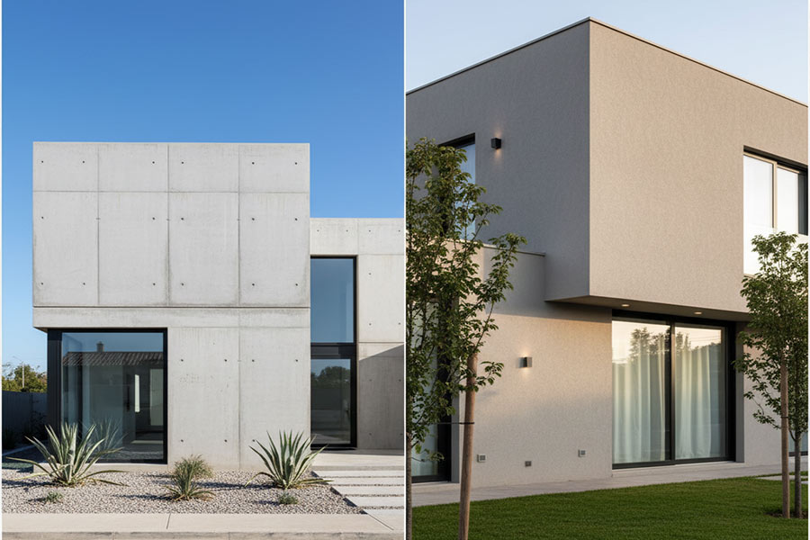 مسکونی نمای ساختمان یک طبقه ساده