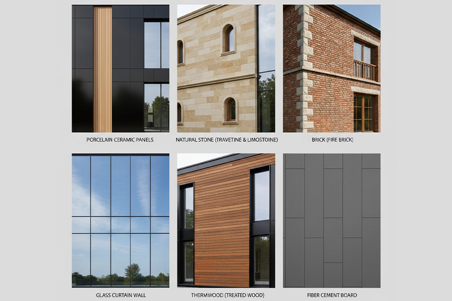 طرح نمای ساختمان دو طبقه