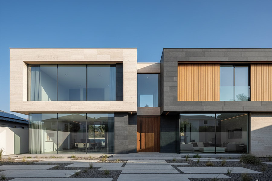 زیباترین نمای ساختمان یک طبقه