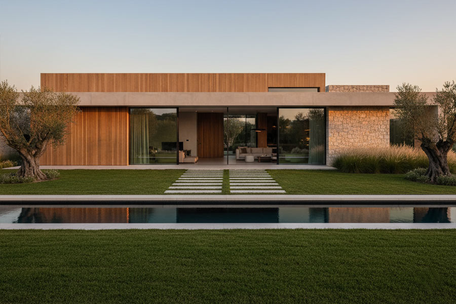 نمای مدرن ساختمان ویلایی