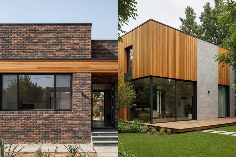 نمای ساختمان ویلایی یک طبقه