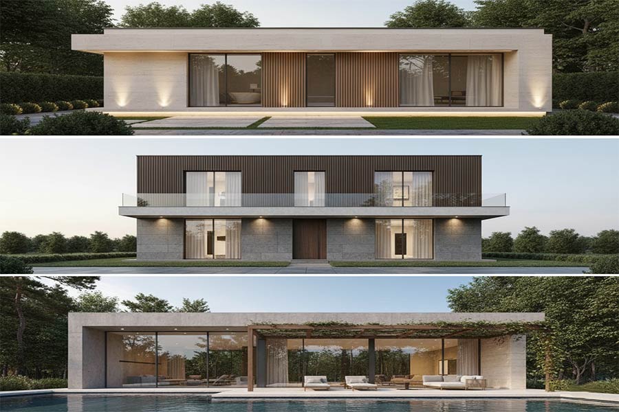 نمای ساختمان ویلایی ساده