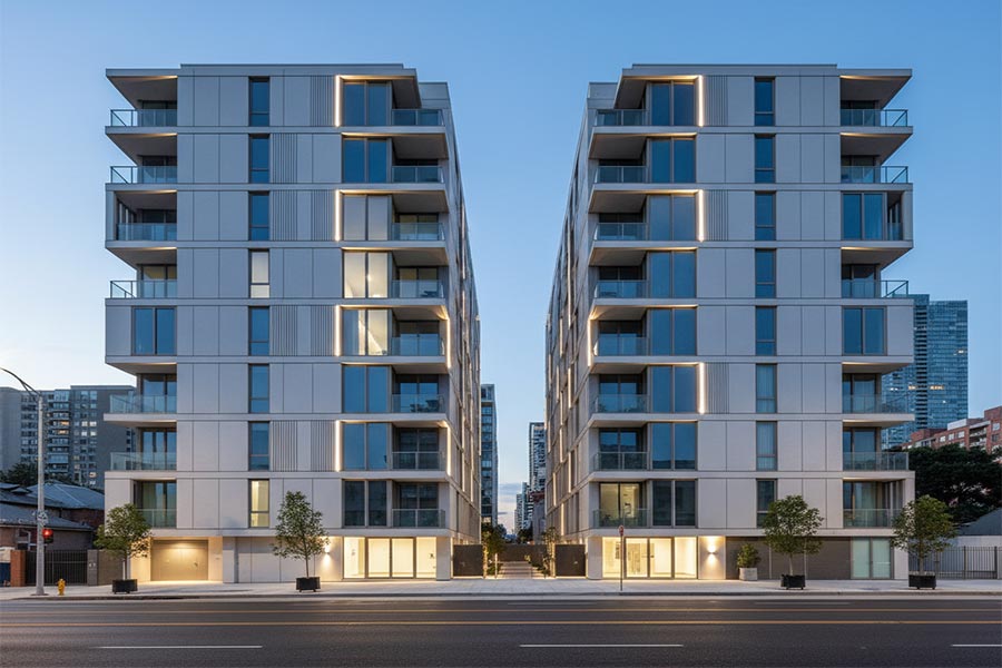 طراحی نمای مدرن ساختمان مسکونی